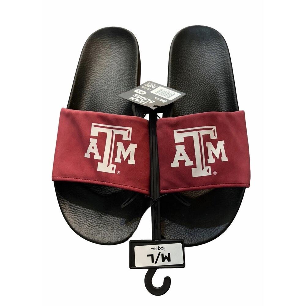 Texas A&M Aggies NCAA Team Slides Sandals Maroon Black M/L Unisex New Tags
